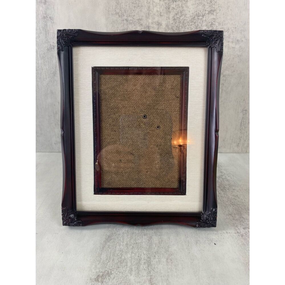 Ornate vintage Picture frame with scrolling and satin mat 1990 5x7”